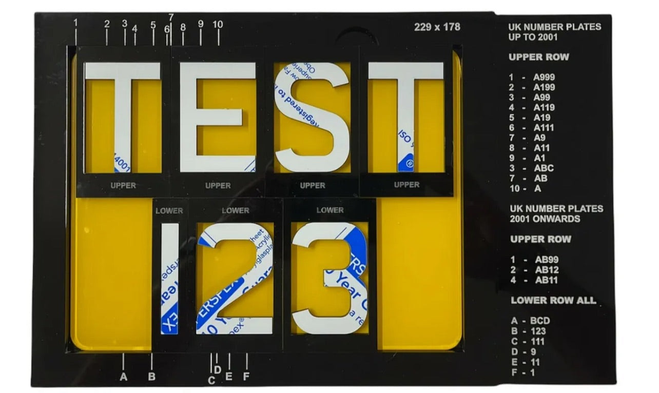 4D 3D Number Plate Jig Spacing Kit for Motorbike Plates (TWO SIZES AVAILABLE!!)