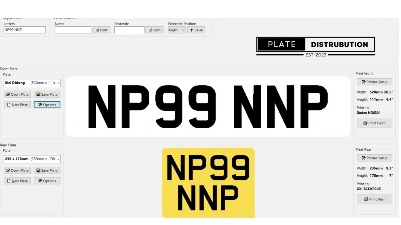 Number Plate Software